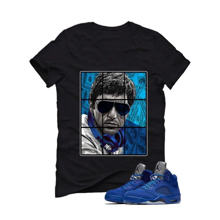 Air Jordan 5 Blue Suede black T (Pacino)