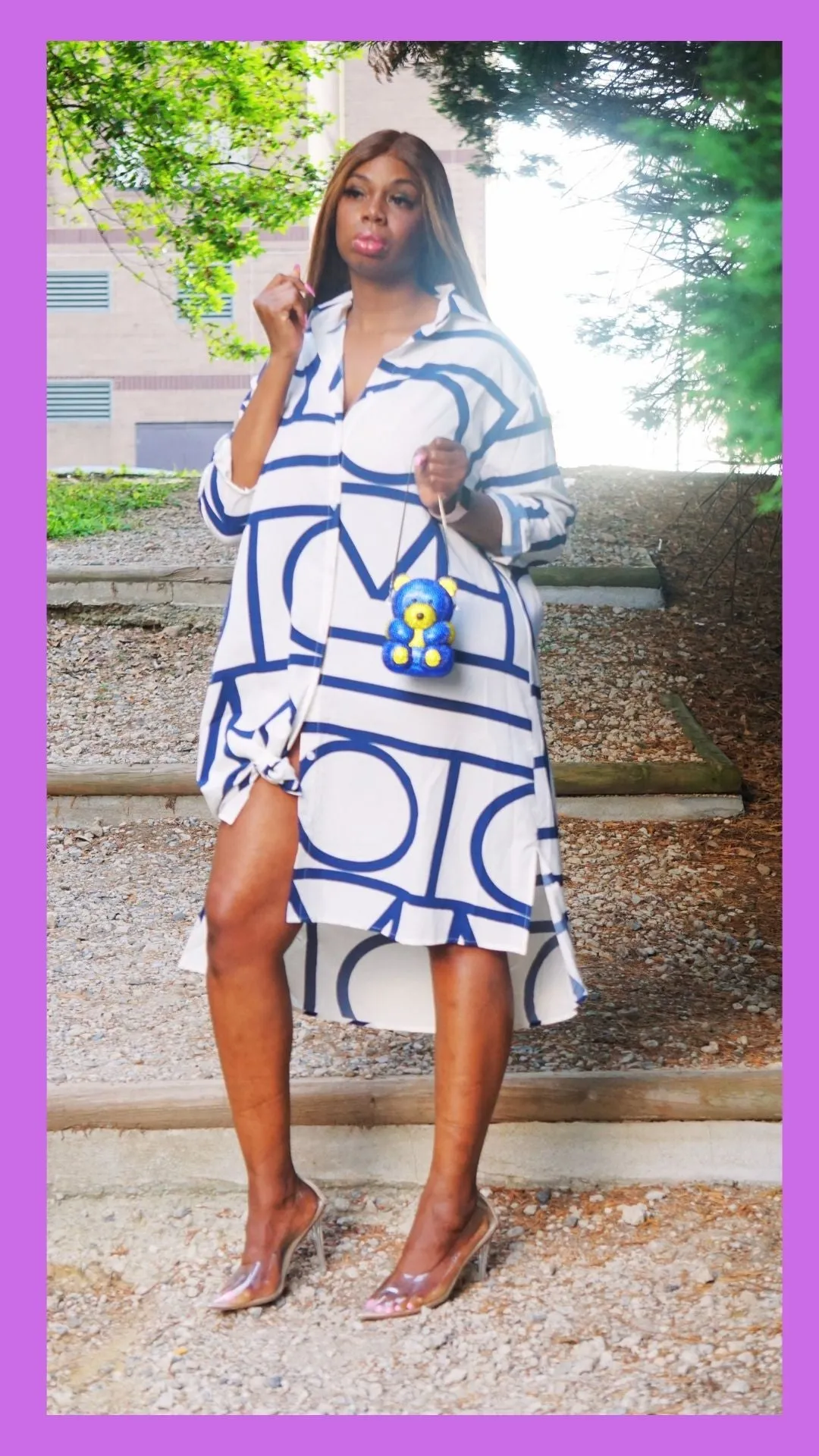 Aztec Shirt Button Dress