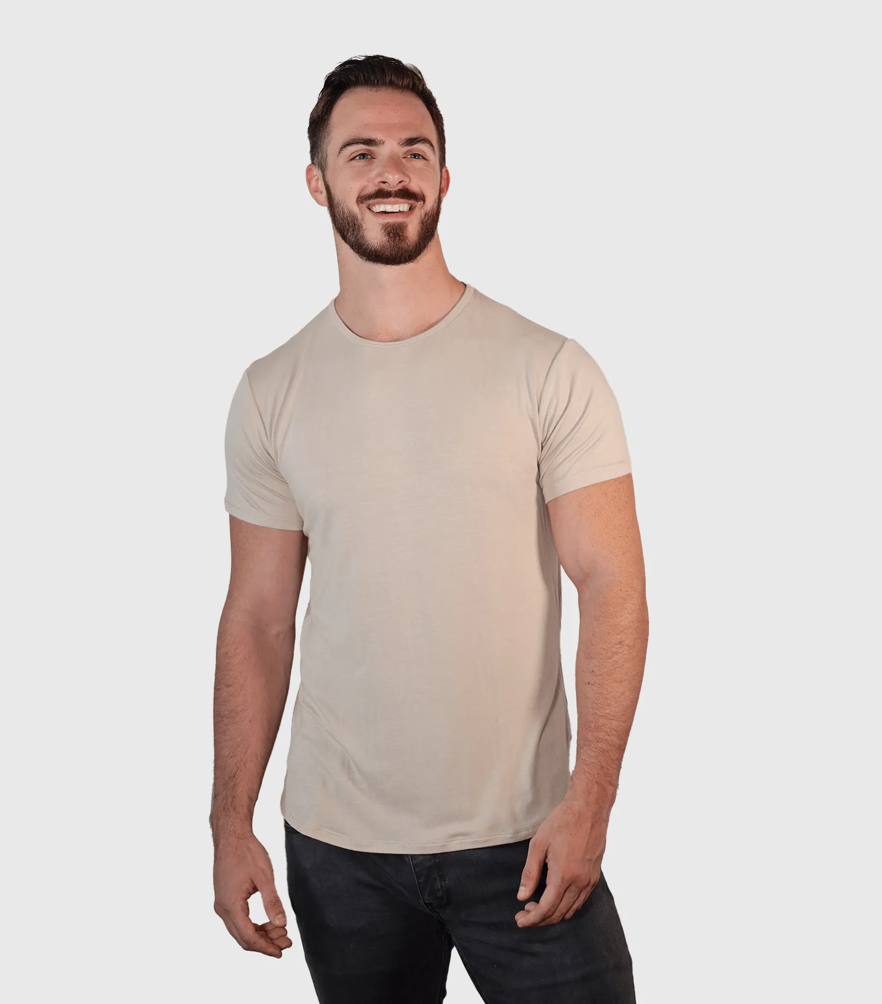 Bamboo Swift Curve-Hem T-Shirt - Heather Grey