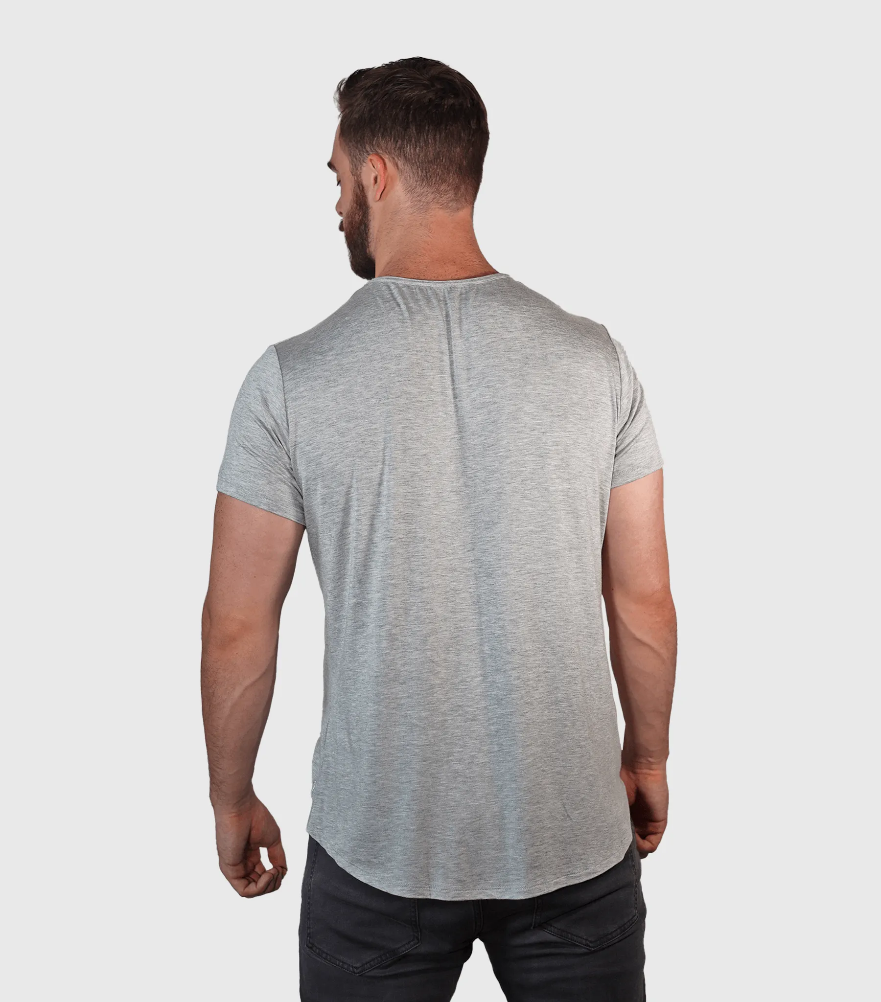 Bamboo Swift Curve-Hem T-Shirt - Heather Grey