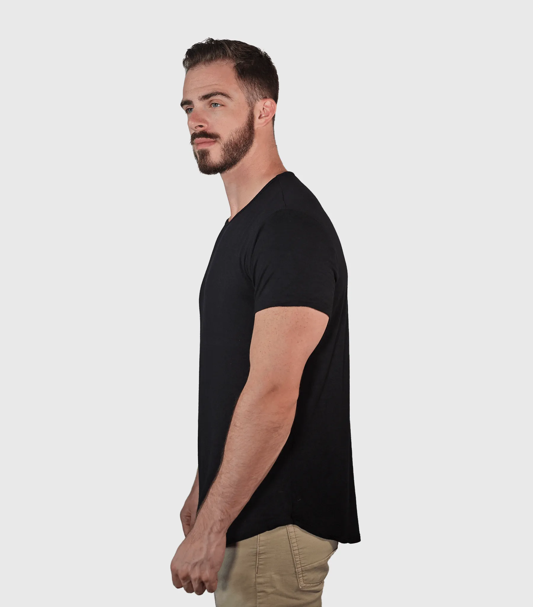 Bamboo Swift Curve-Hem T-Shirt - Heather Grey