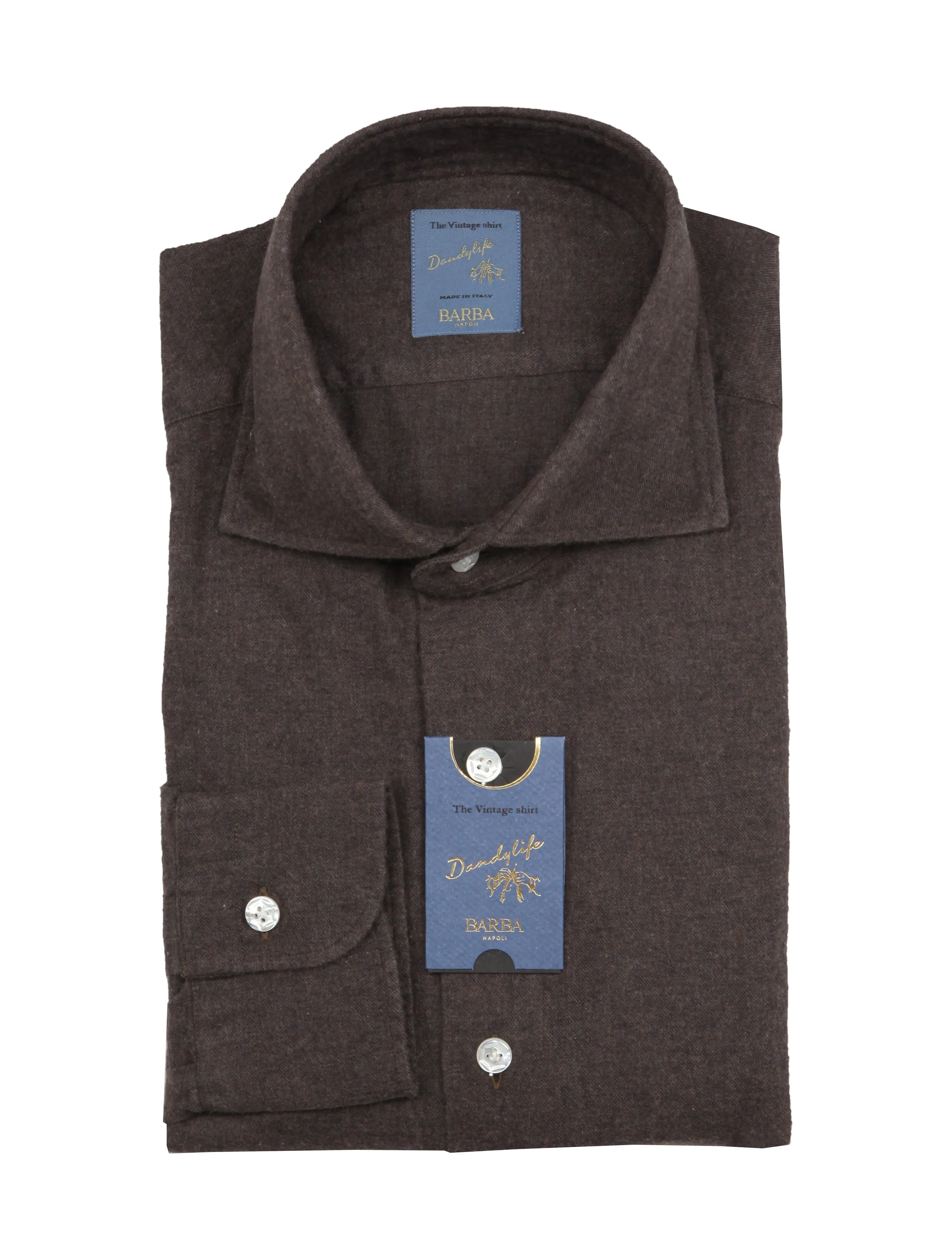 Barba Napoli Brown Shirt - Extra Slim