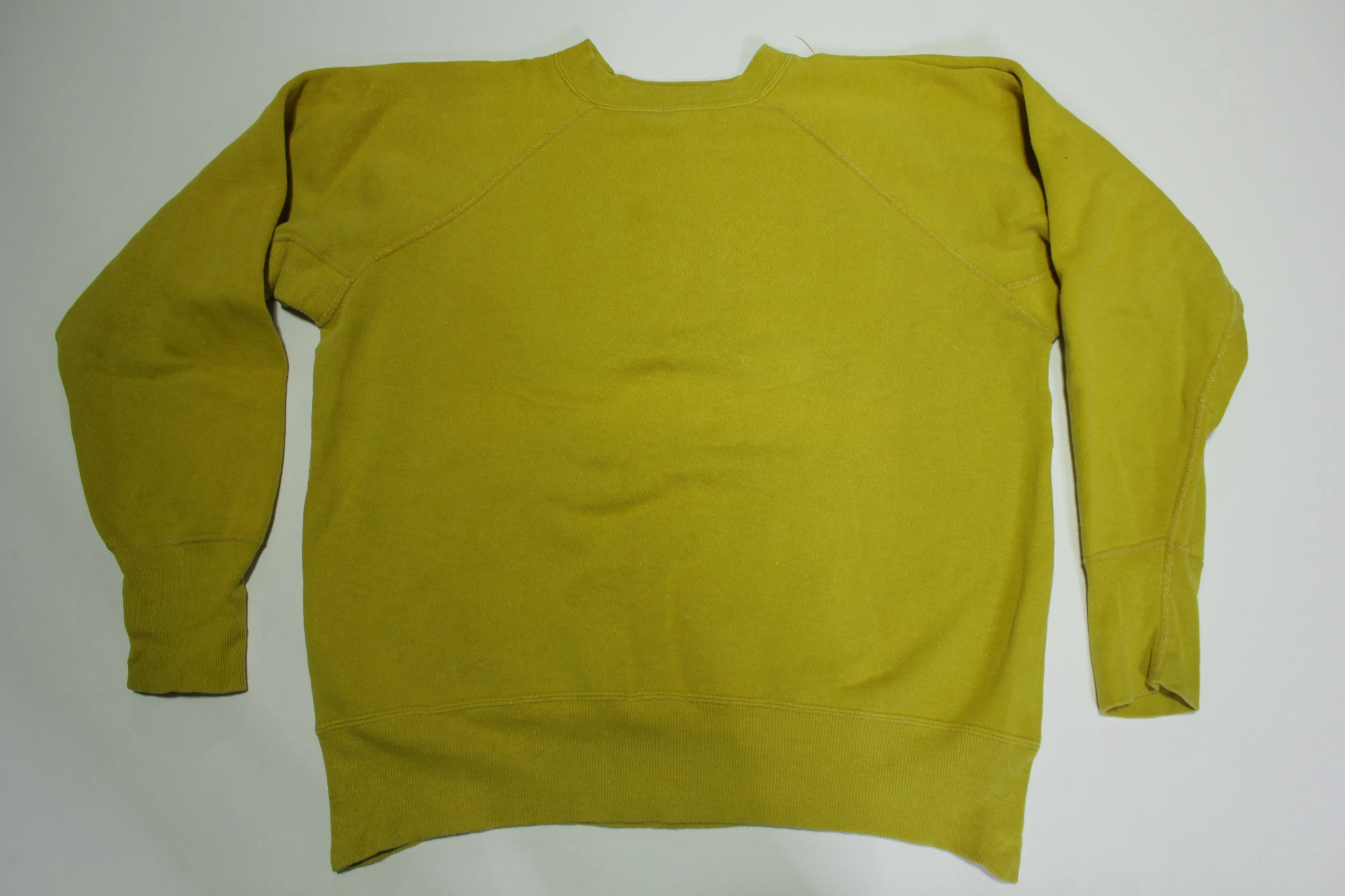 Blank Yellow 60's Vintage Gusset Chain Stitched Crewneck Sweatshirt