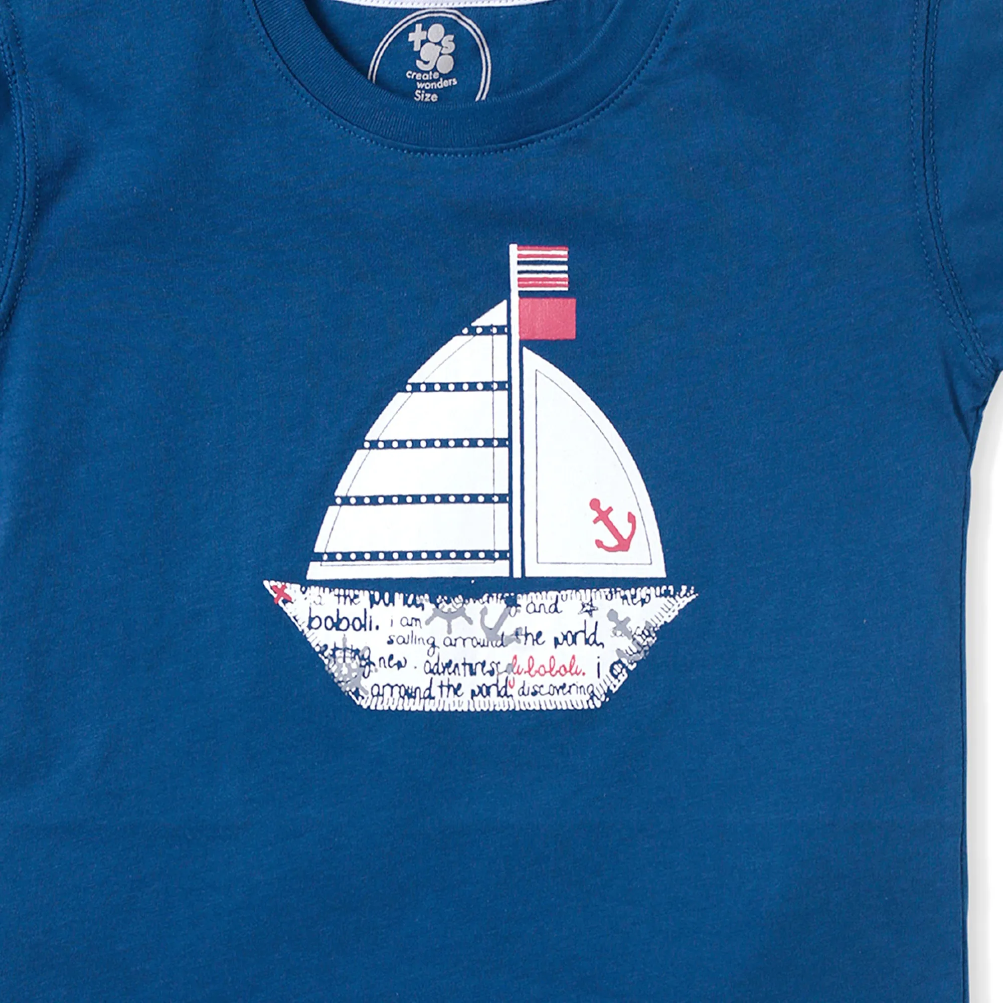 Blue Boat Graphic T-Shirt