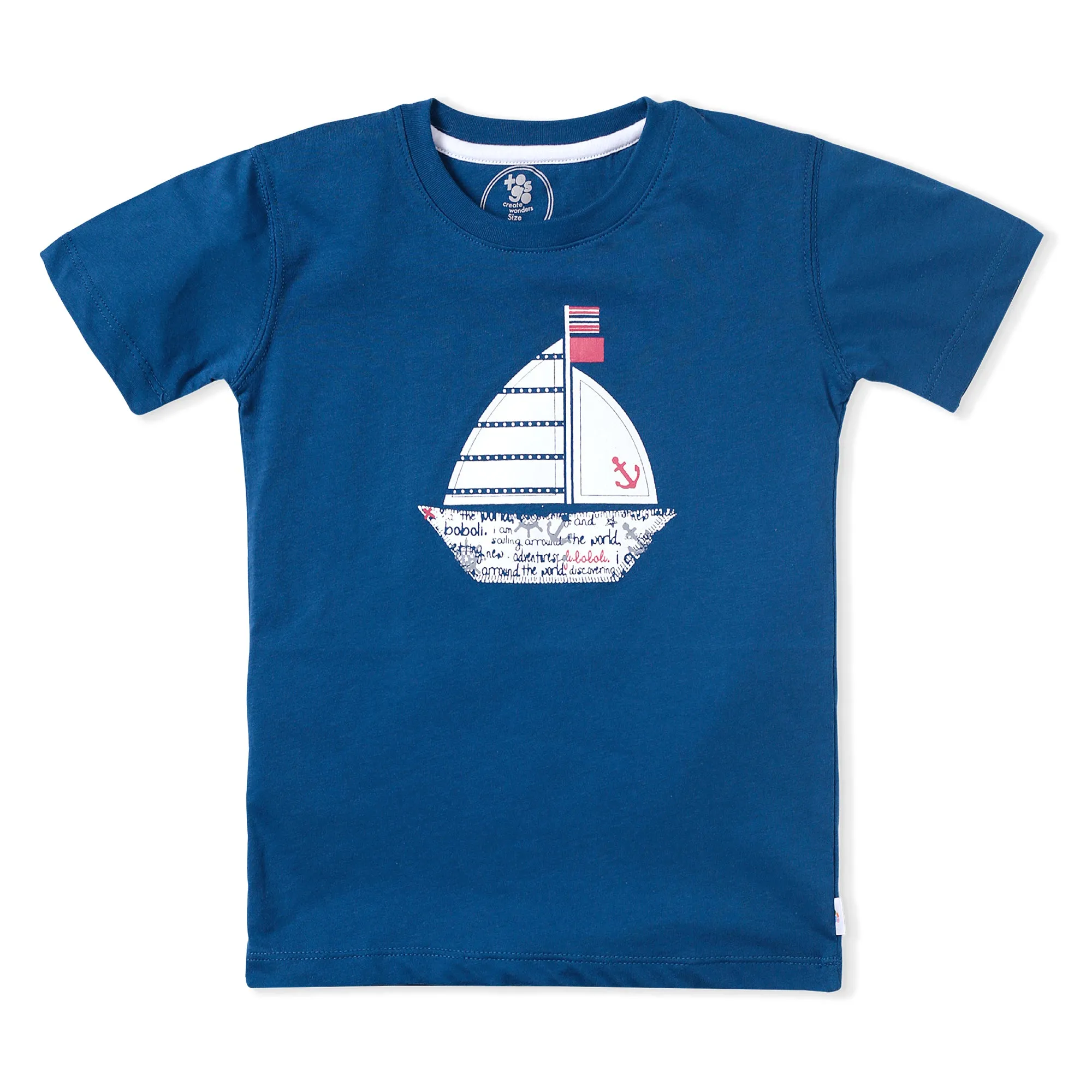 Blue Boat Graphic T-Shirt