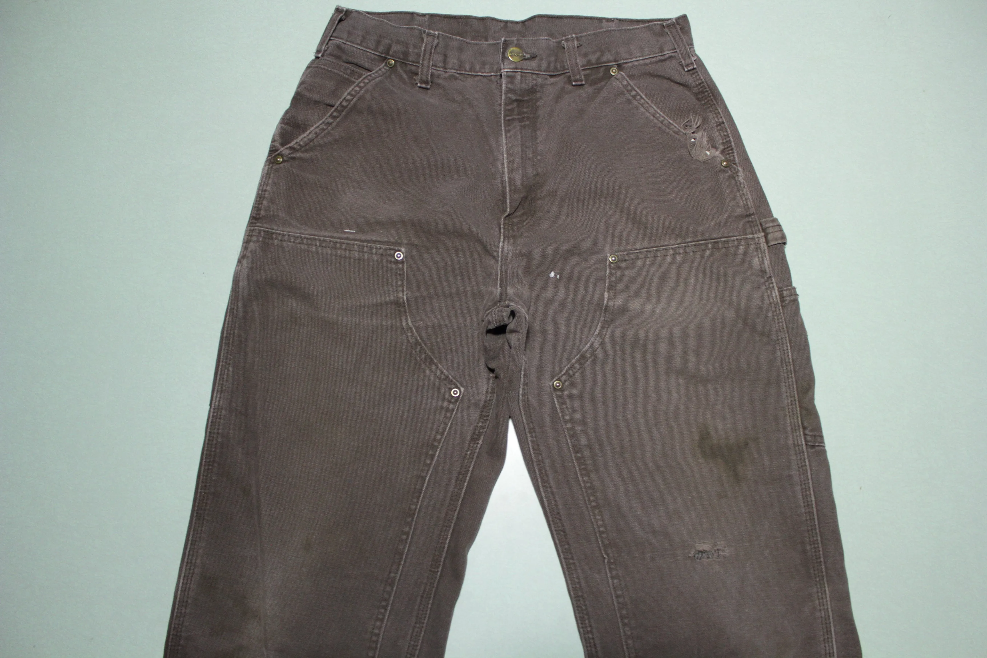 Carhartt B136 DKB Dark Brown Double Knee Construction Work Pants