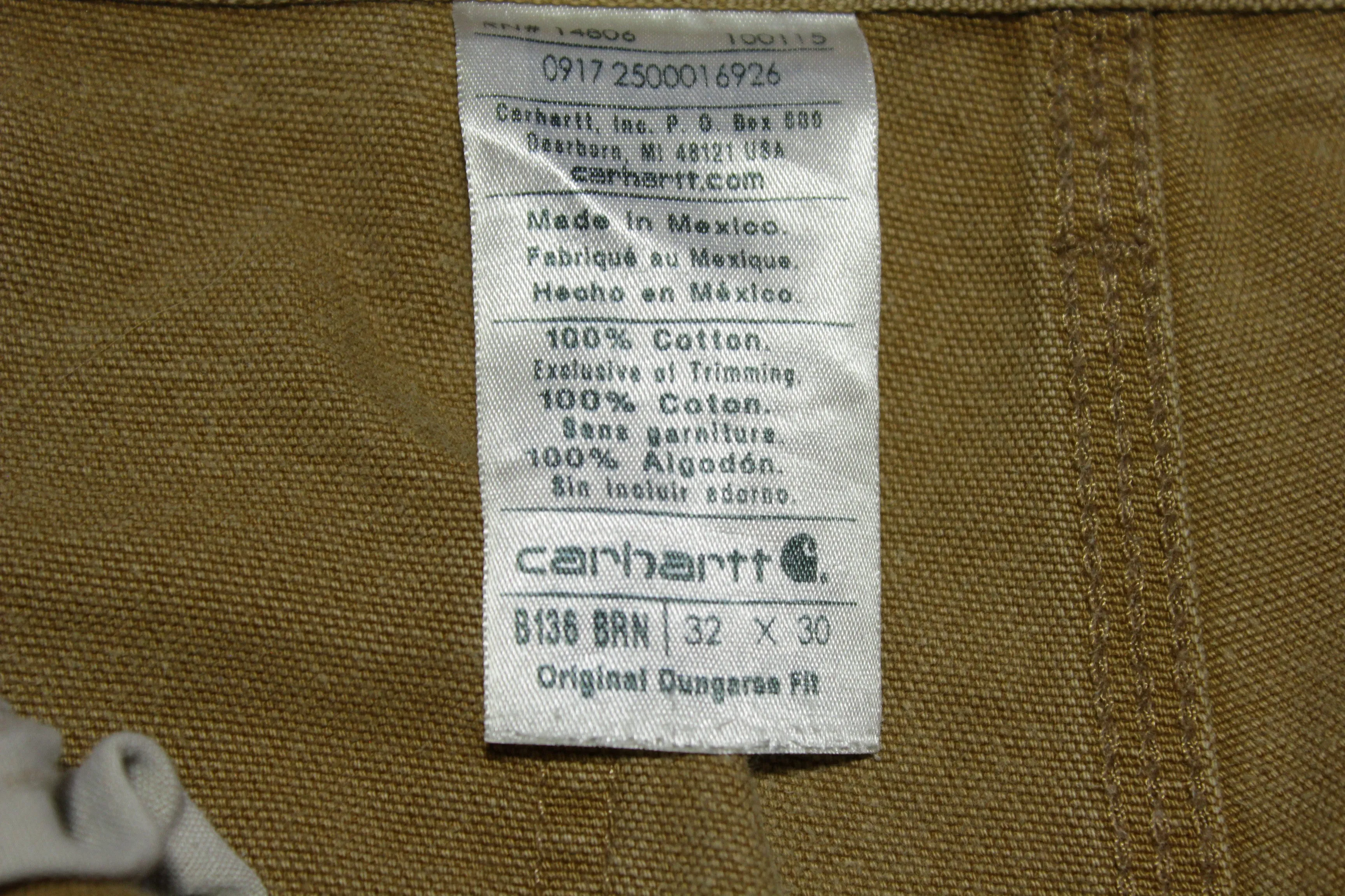 Carhartt B136 Double Knee Heavily Distressed BRN Construction Utility Work Pants