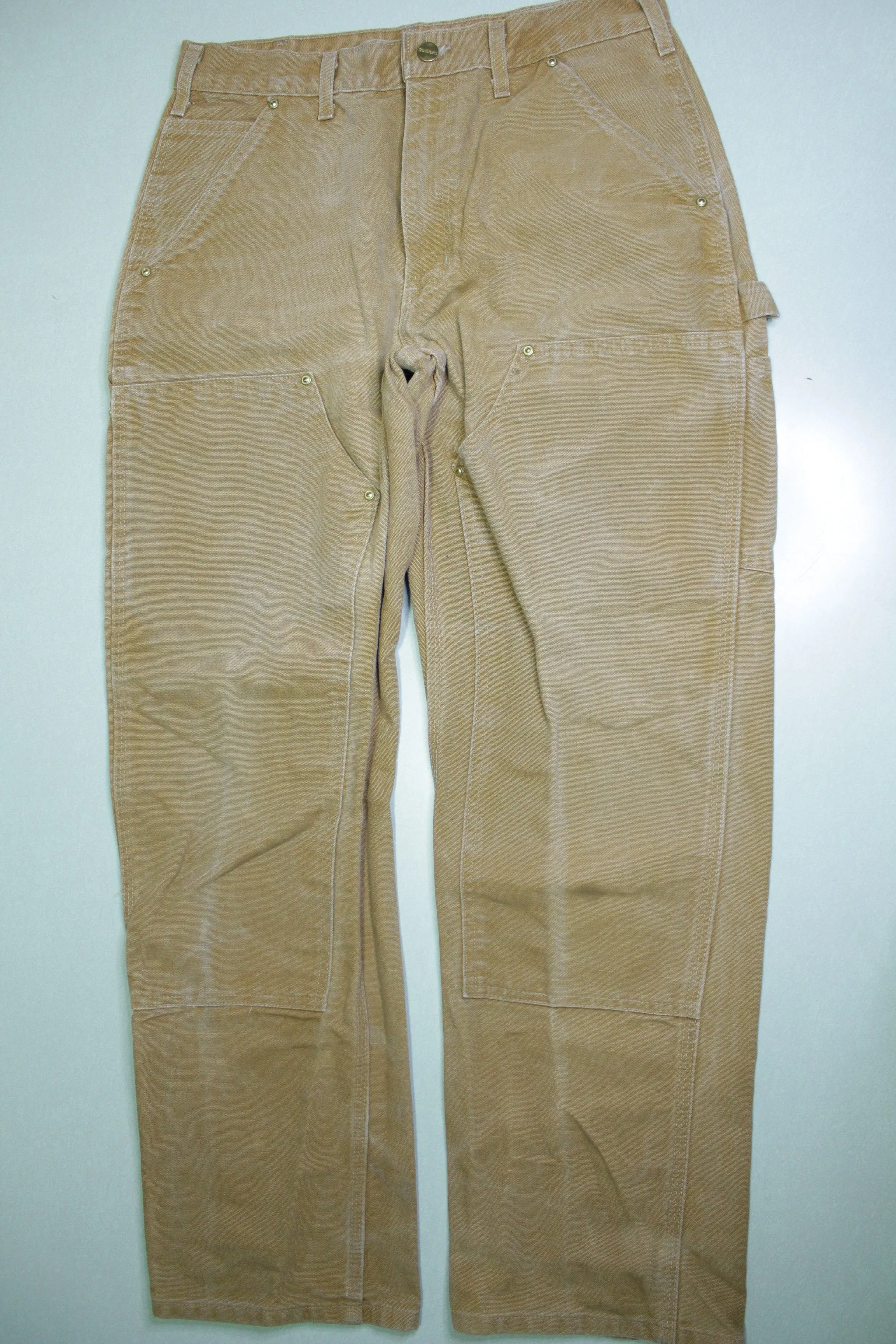 Carhartt Vintage Distressed B01 Double Knee Front Work Construction Utility Pants BRN