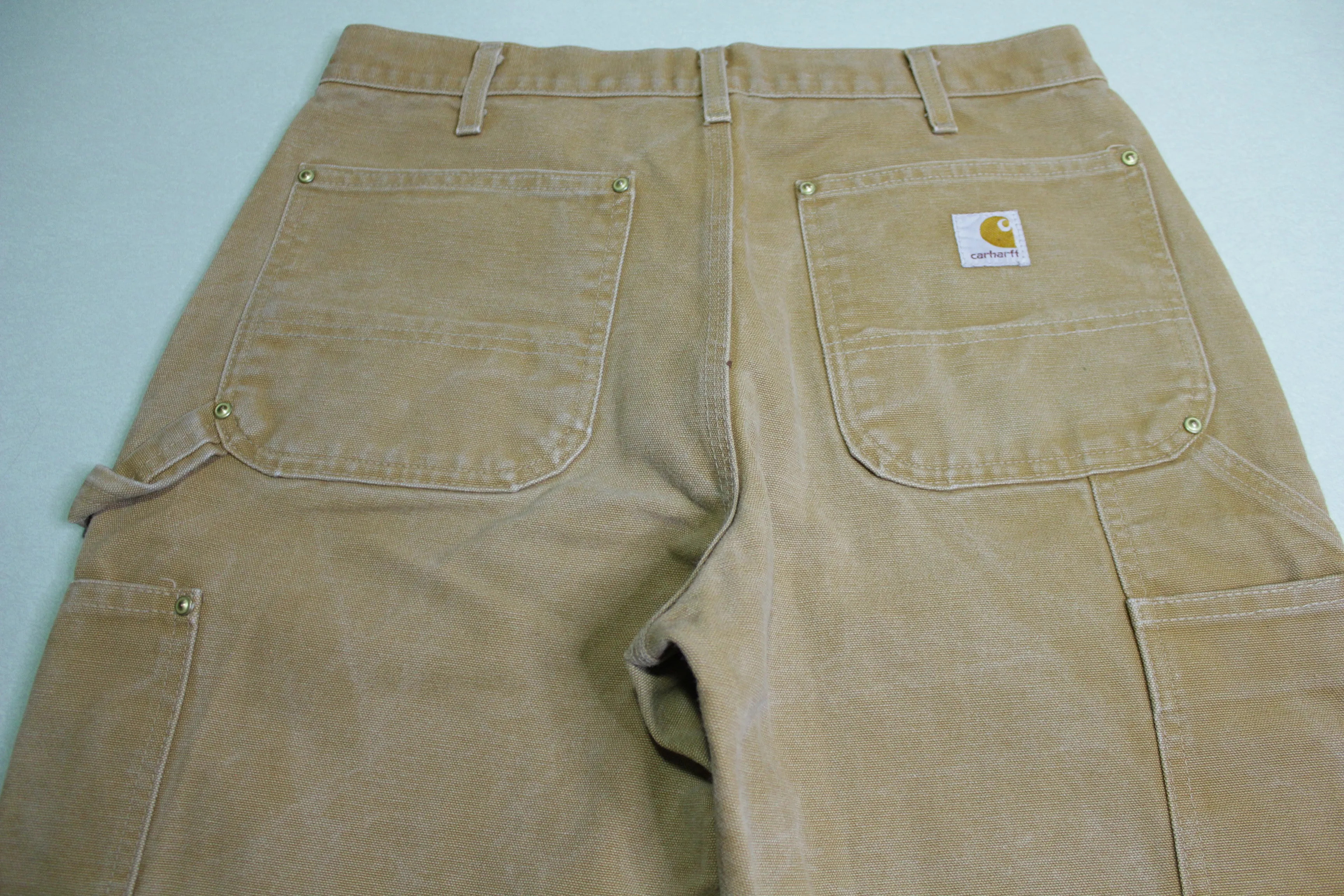 Carhartt Vintage Distressed B01 Double Knee Front Work Construction Utility Pants BRN