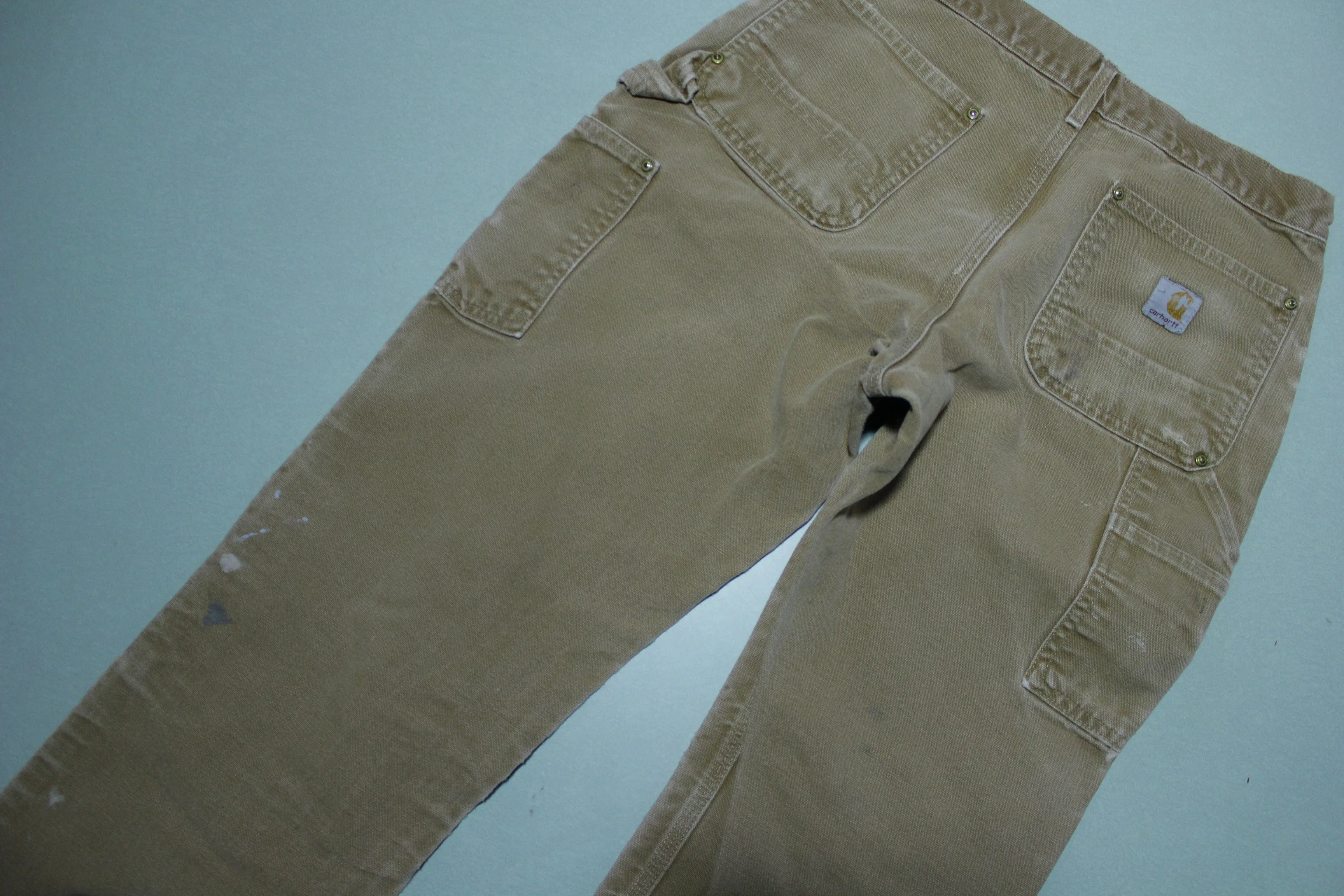 Carhartt Vintage Distressed B01 Double Knee Front Work Construction Utility Pants BRN