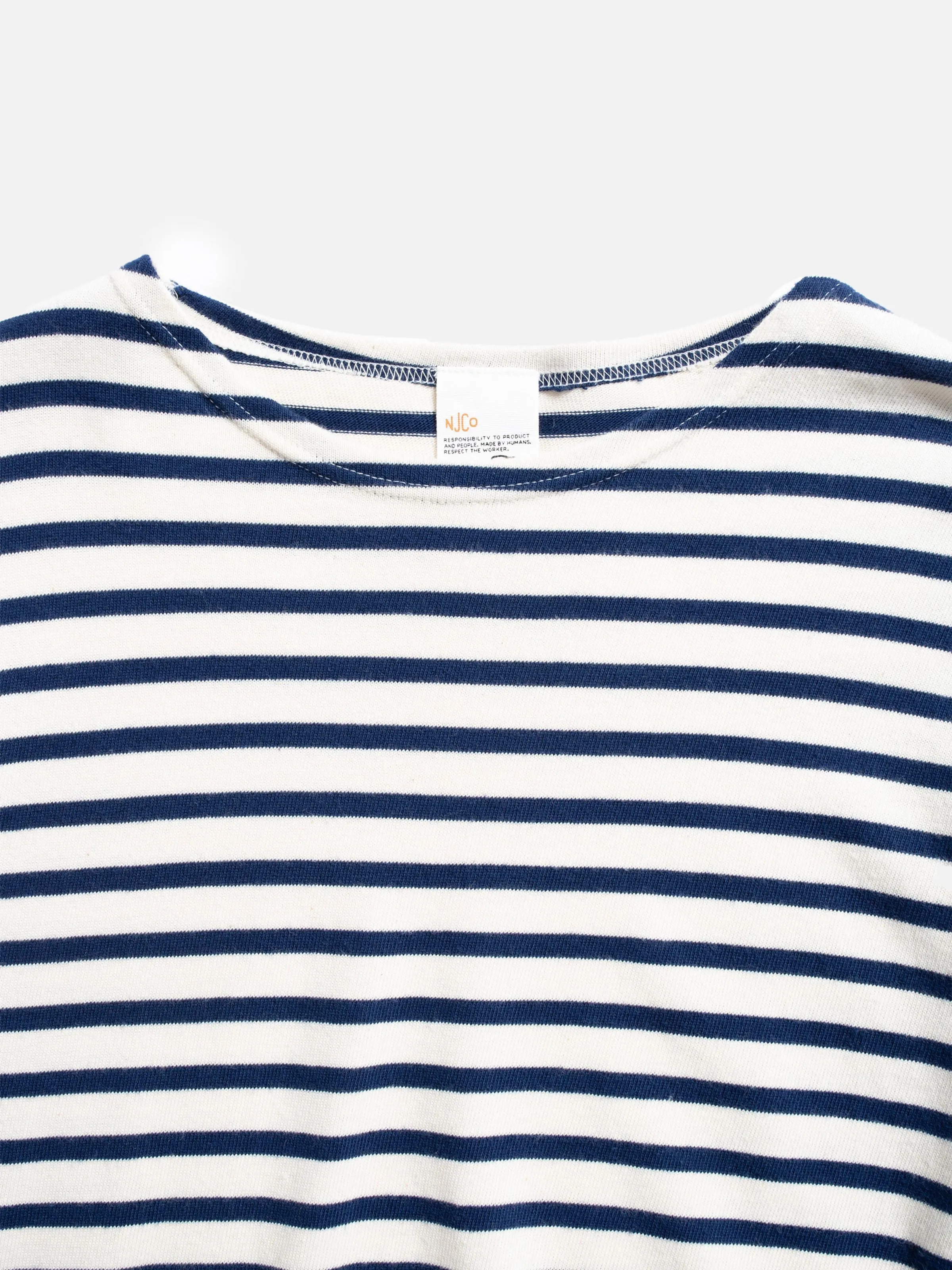 Charles Stripe LS T-shirt, Offwhite/Blue