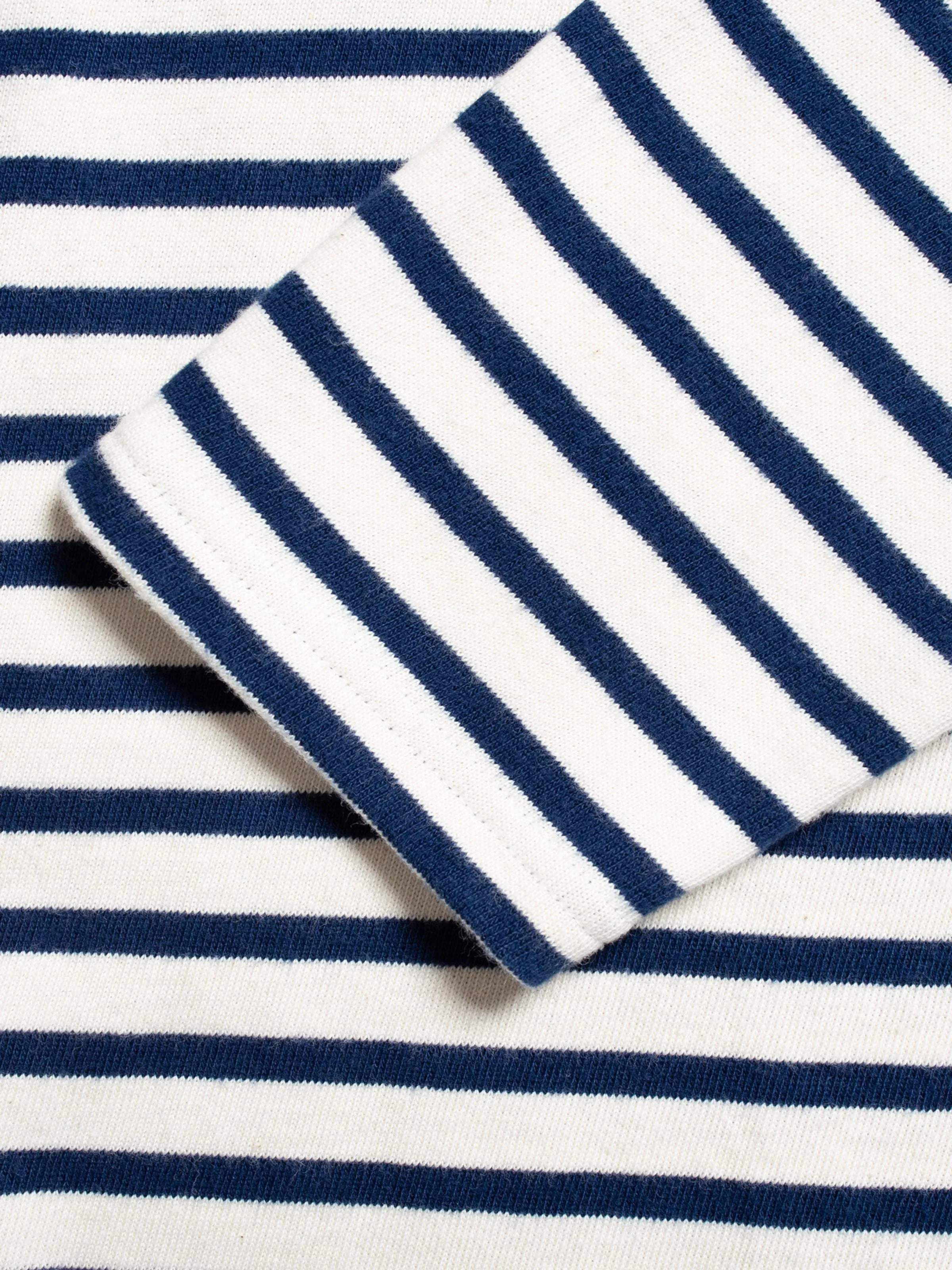 Charles Stripe LS T-shirt, Offwhite/Blue