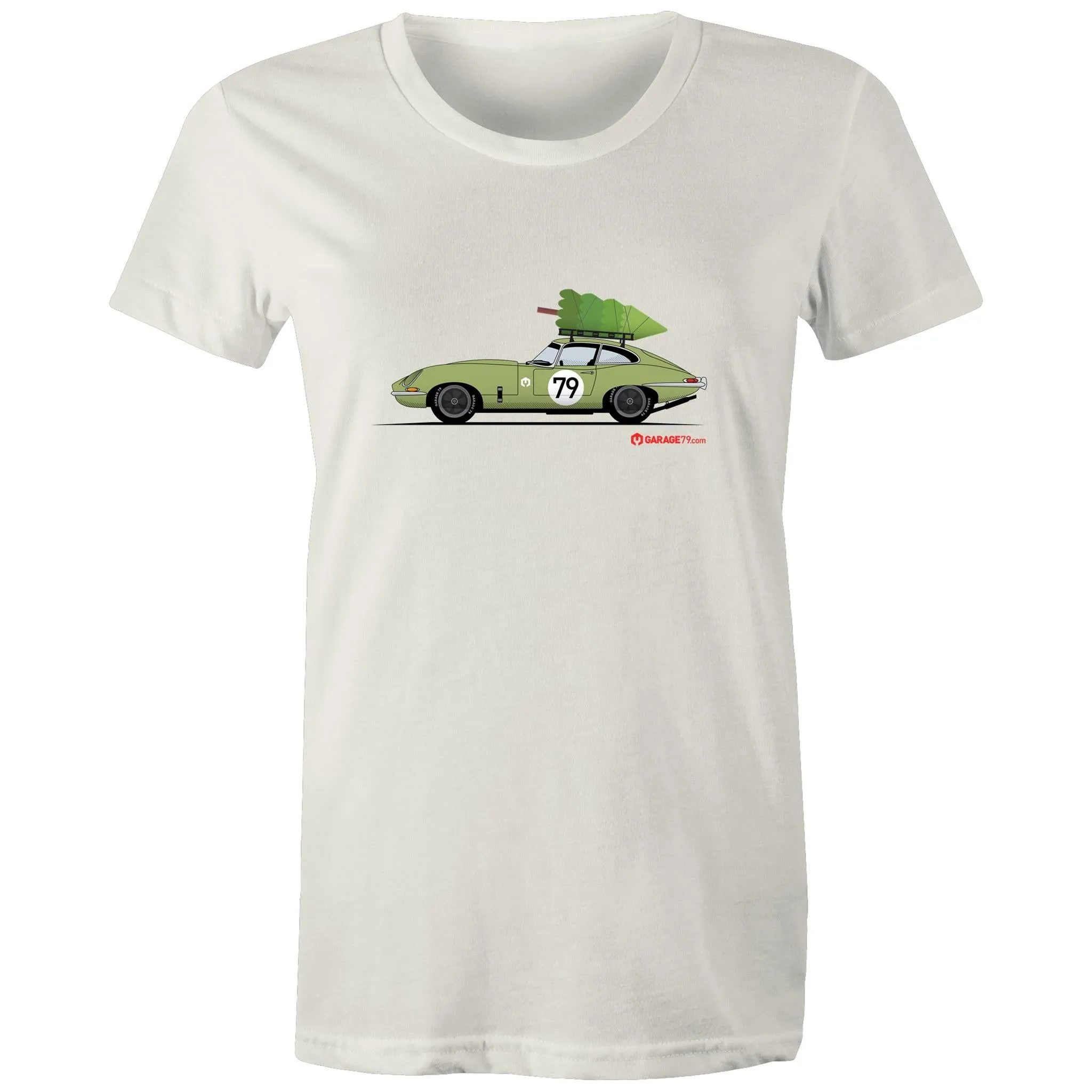 Christmas Jaguar E-Type Series Women's Maple Tee