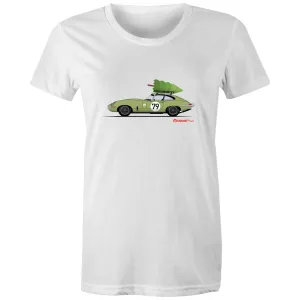 Christmas Jaguar E-Type Series Women's Maple Tee