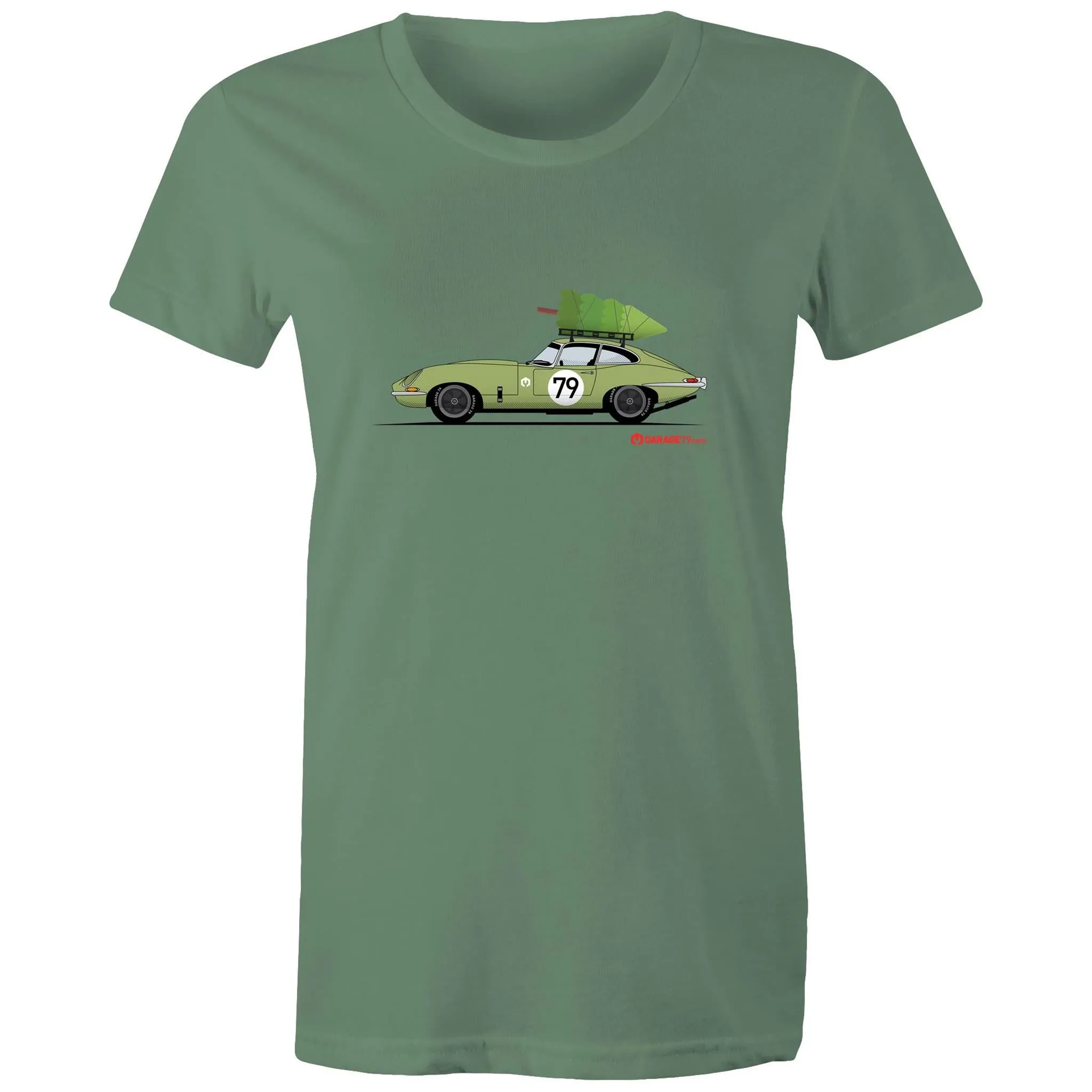 Christmas Jaguar E-Type Series Women's Maple Tee