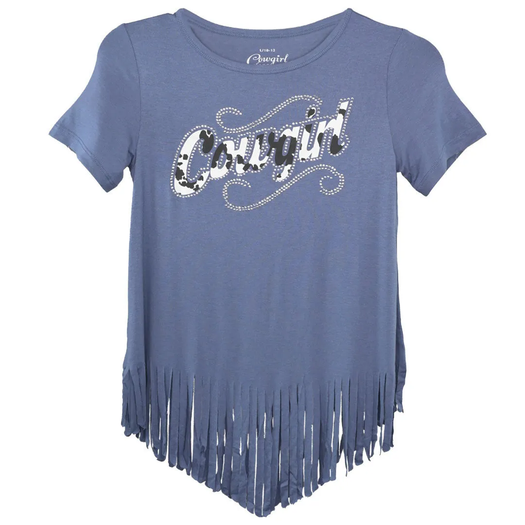 Cowboy Hardware Sassy Cowgirl Blue Girl's Short Sleeve Shirt