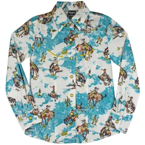 Cruel Denim Girls' Cowgirl Print Snap Shirt