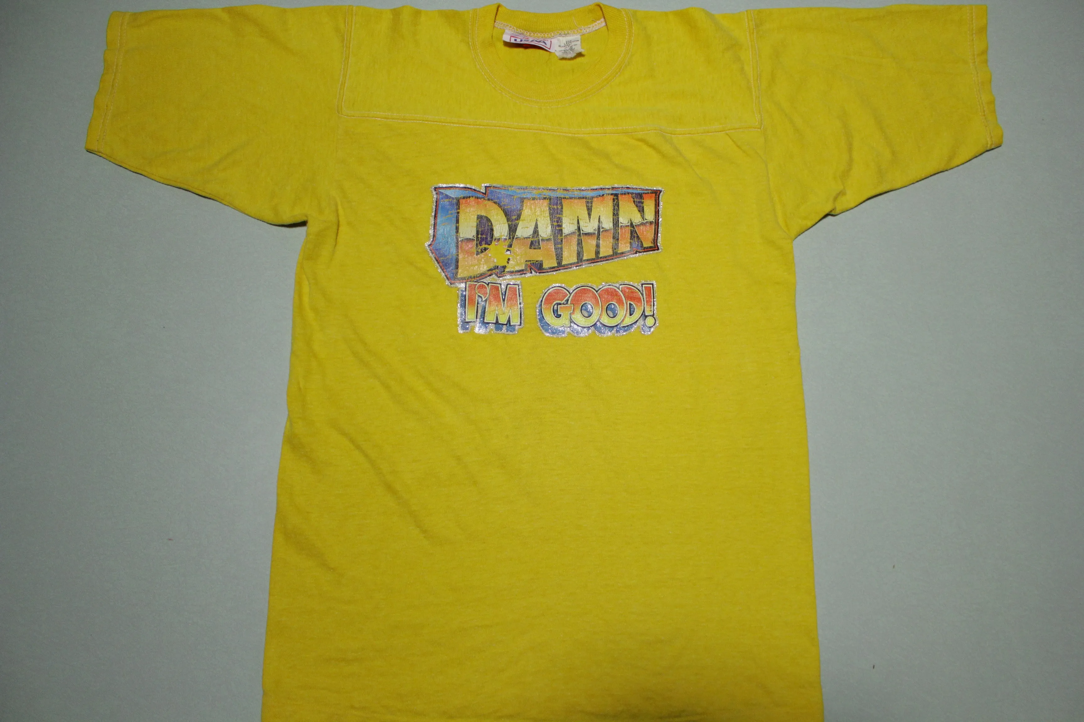 Damn I'm Good Vintage 80's Sparkle Transfer Panel T-Shirt