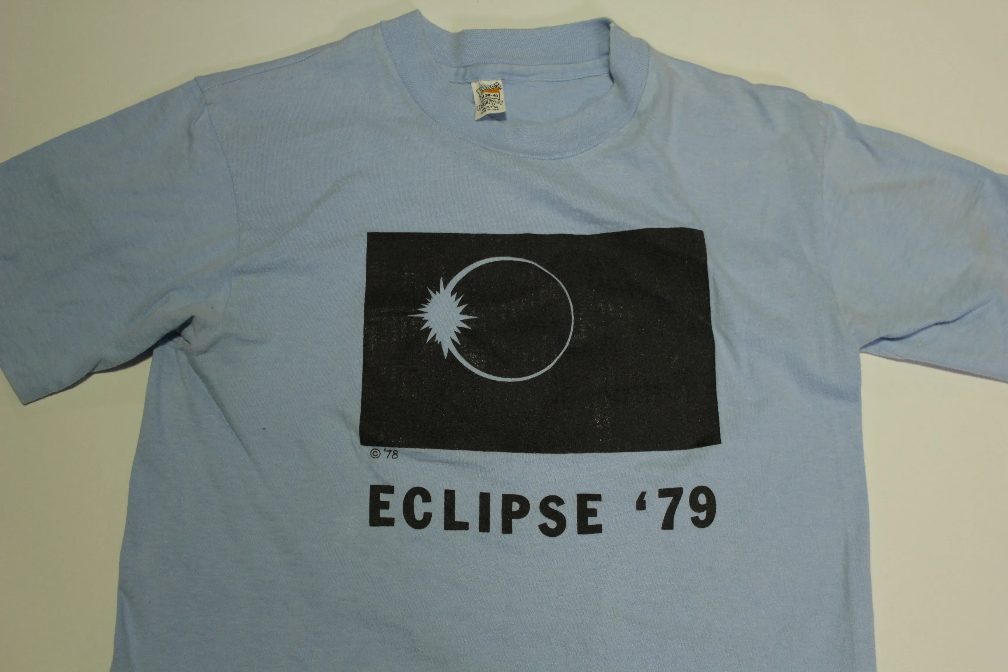 Eclipse '79 Vintage 70's Hanes Single Stitch 100% Cotton Beefy Tee T-Shirt