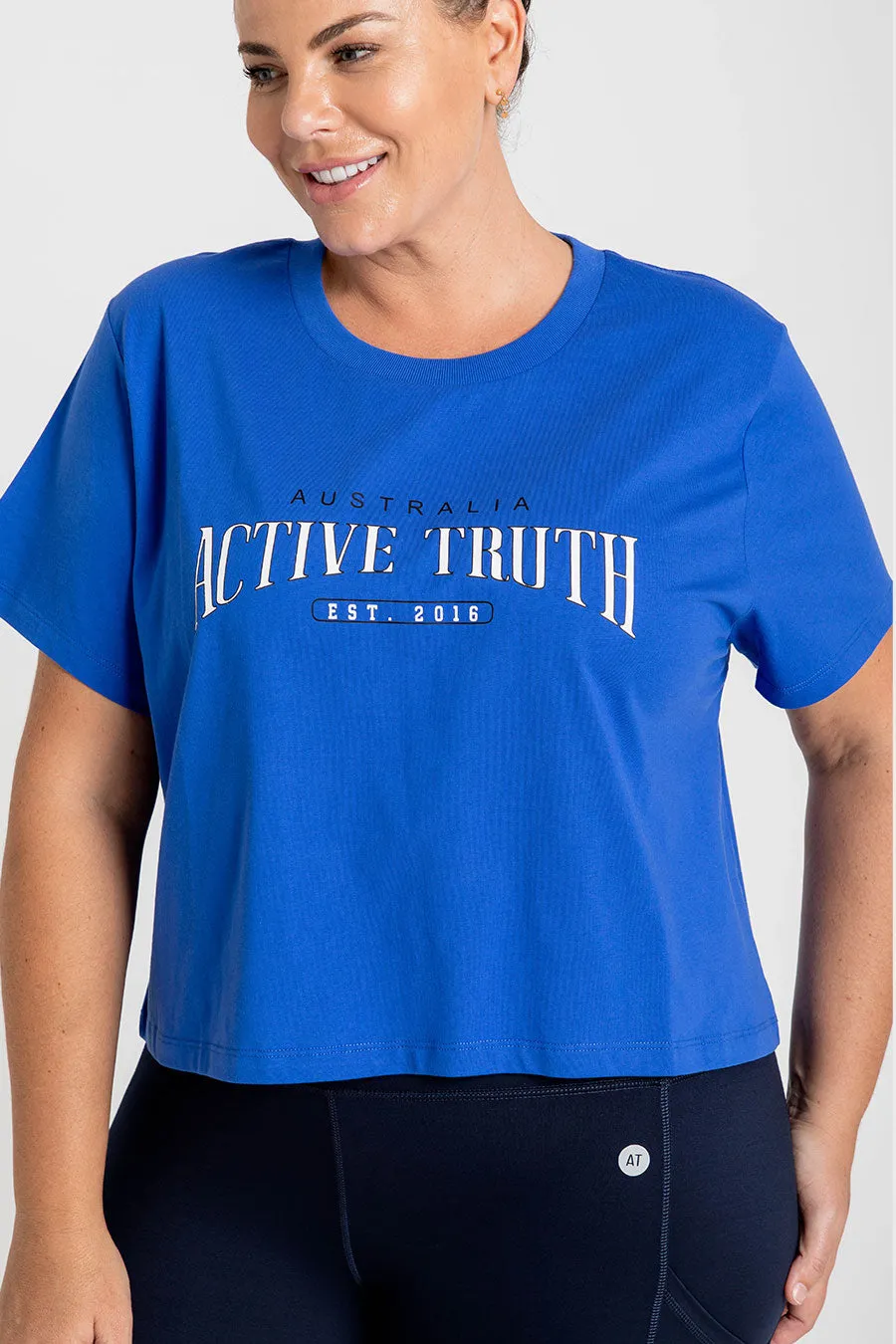 Everyday Cropped T-Shirt - Cobalt Blue