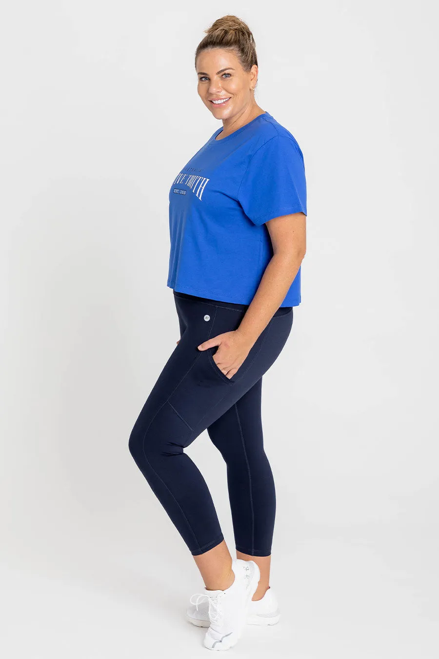 Everyday Cropped T-Shirt - Cobalt Blue