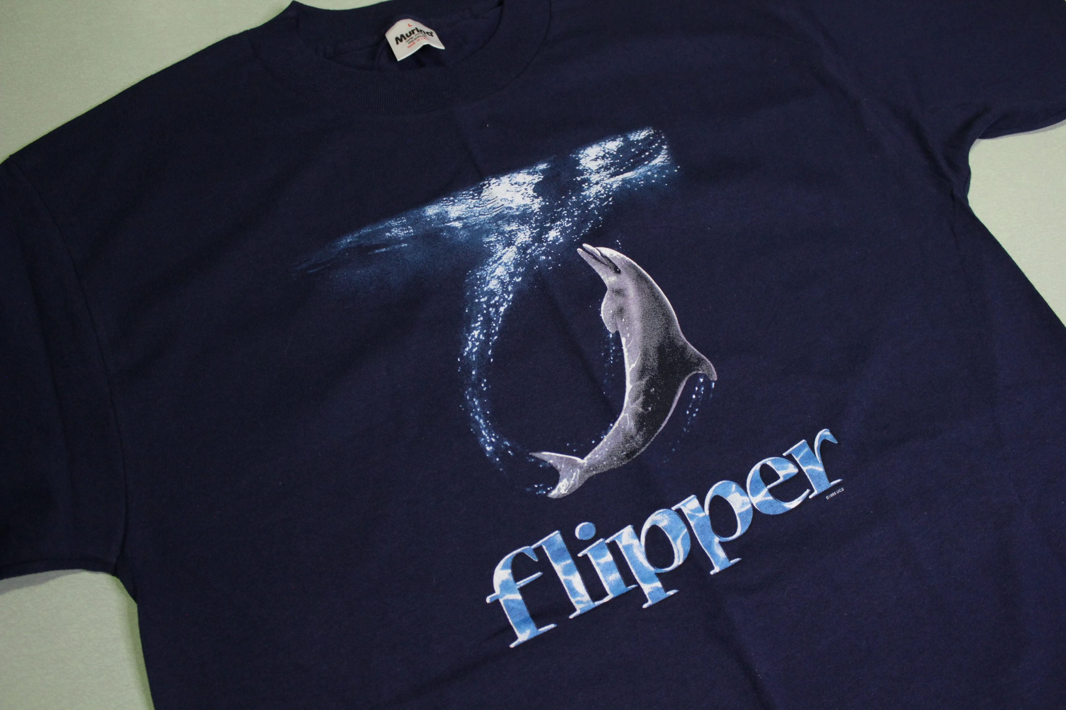 Flipper 1996 UCS Movie Promo 90's Murina USA Single Stitch Dolphin T-Shirt