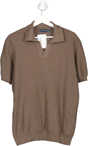 FRESCOBOL CARIOCA Brown Rino Cotton And Silk Polo Shirt UK M