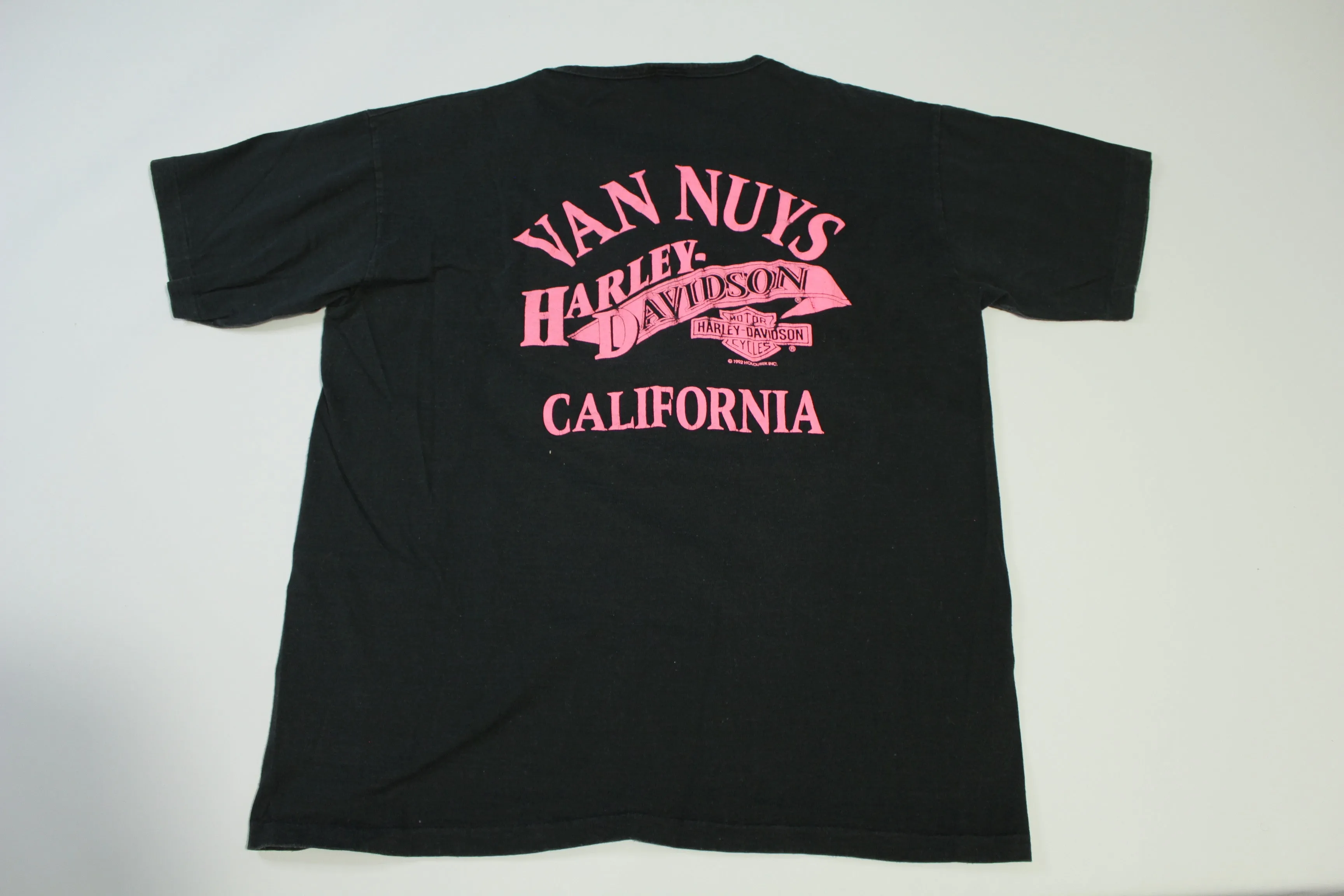 Vintage 90s Harley Davidson Holoubek Made in USA Eagle and Roses T-Shirt - Van Nuys, California Collectible