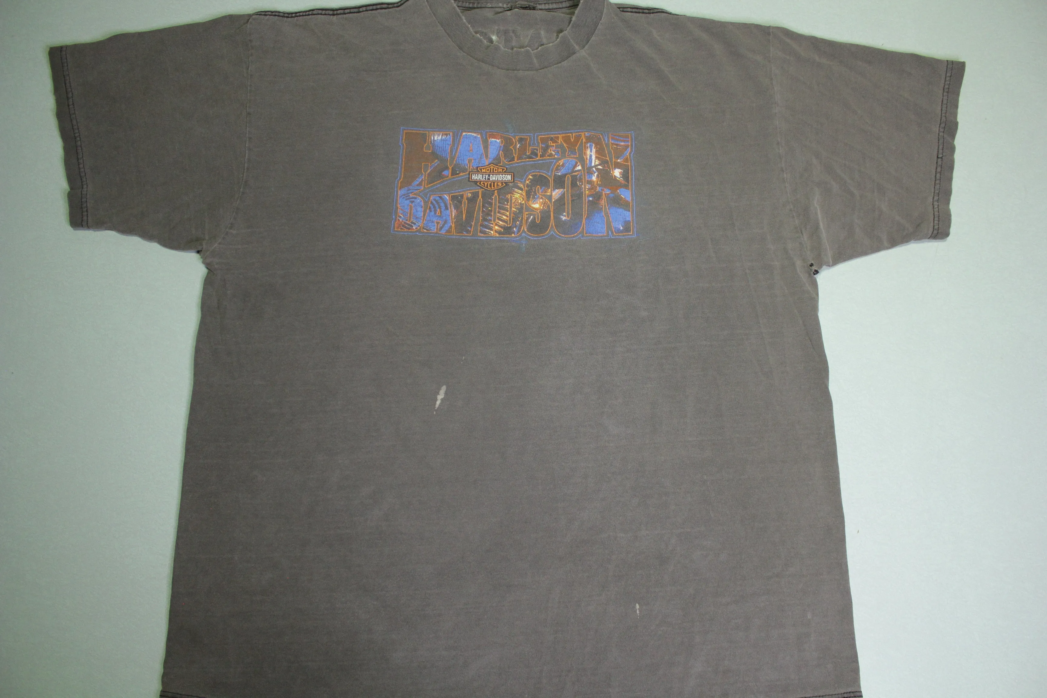 Harley Davidson Vintage 1998 Wenatchee Cycle Center Washington Distressed 90's T-Shirt