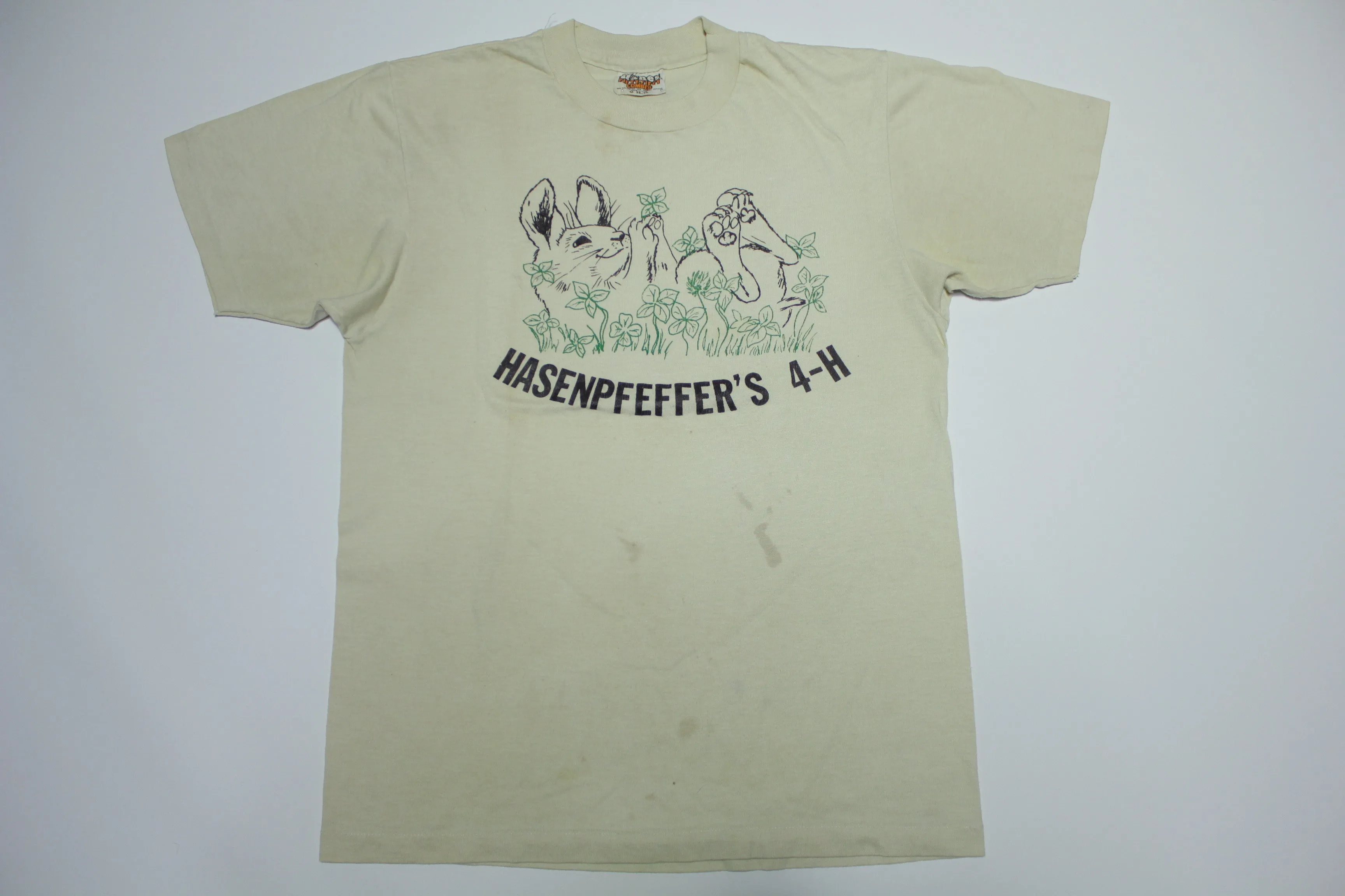 Hasenpfeffers 4-H Bunny Rabbit Vintage 80's  Hanes Fifty Fifty Combed Single Stitch T-Shirt