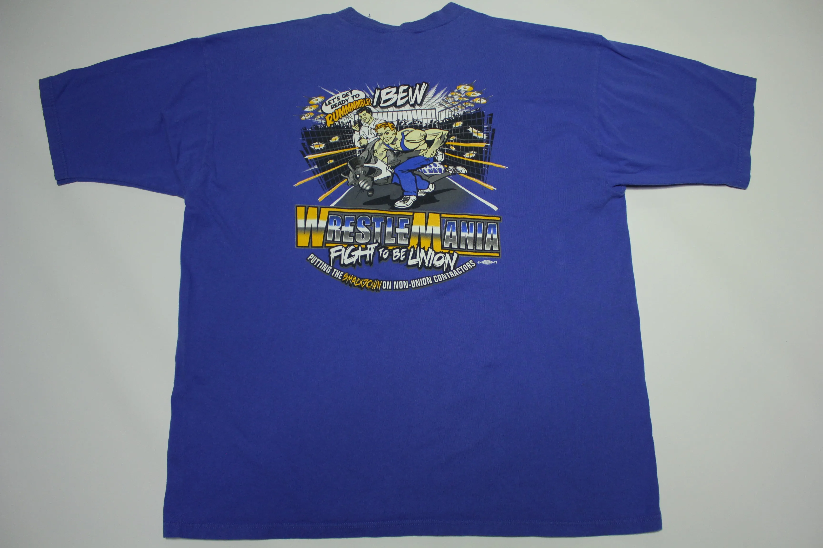 IBEW International Brotherhood Of Electrical Workers Y2K Wrestlemania Union T-Shirt