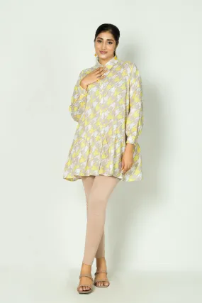 JEZZA Yellow Printed Women's Modest Top 40903