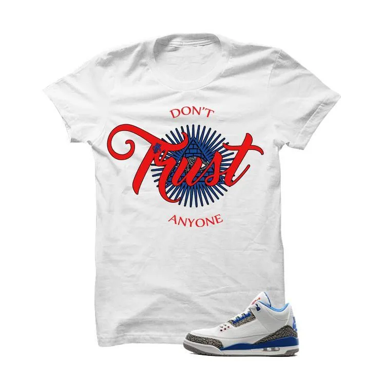 Jordan 3 Og True Blue White T Shirt (Trust No One)