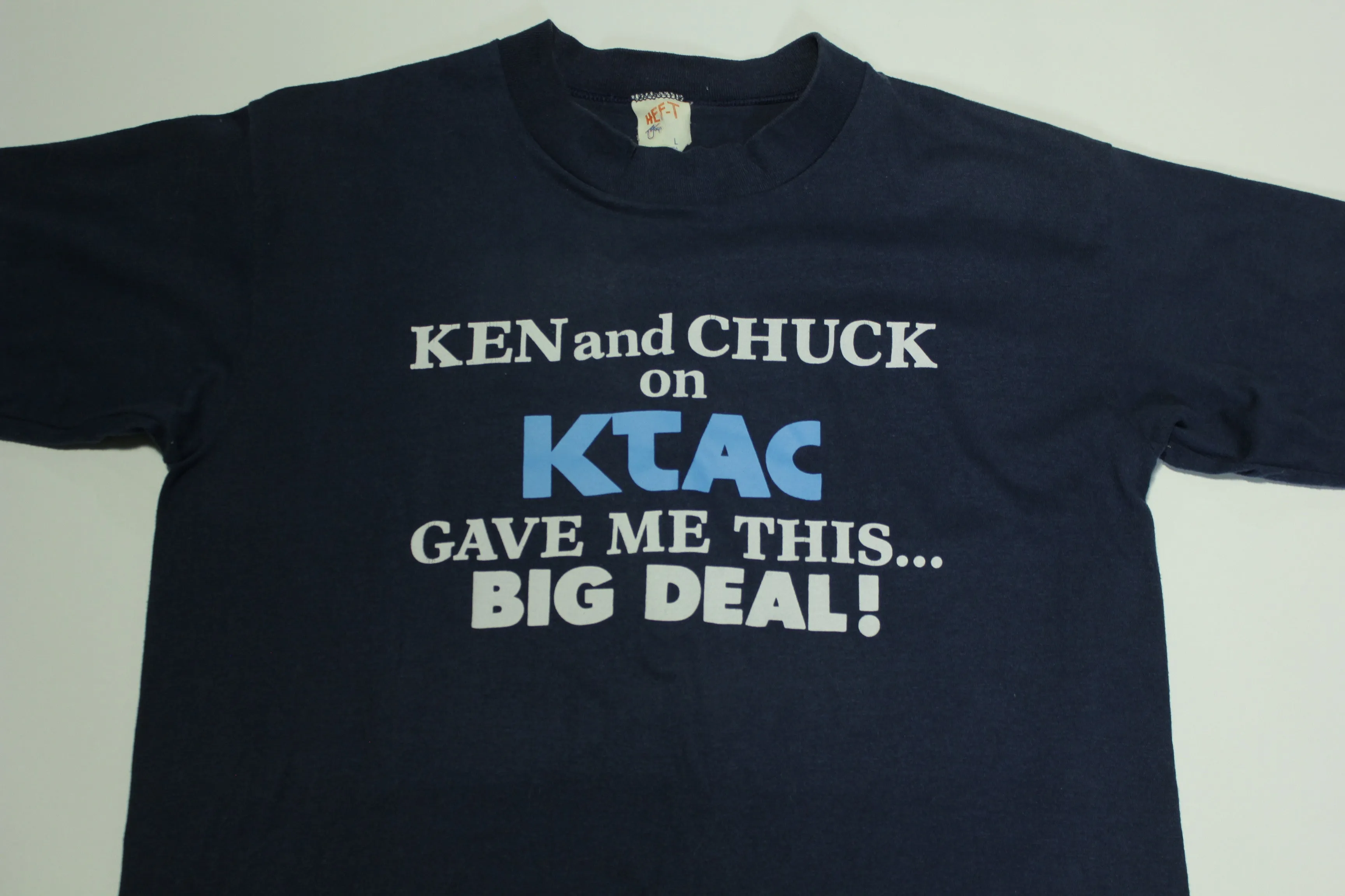 Ken & Chuck On KTAC Gave Me This Big Deal Vintage 80's Tacoma Radio T-Shirt