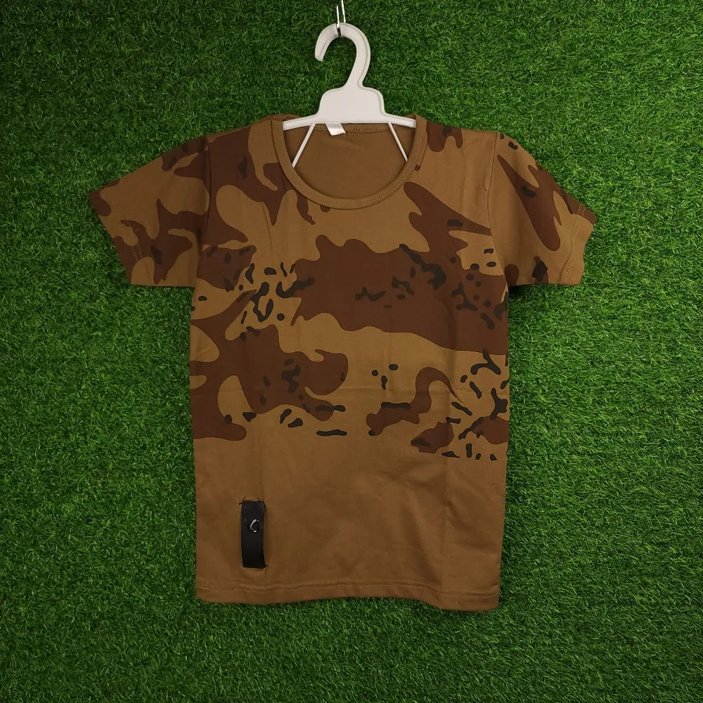 Kids Brown Camouflage T Shirt