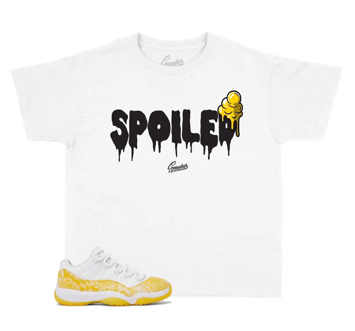 Kids Yellow Snakeskin 11 Shirt - Spoiled - White