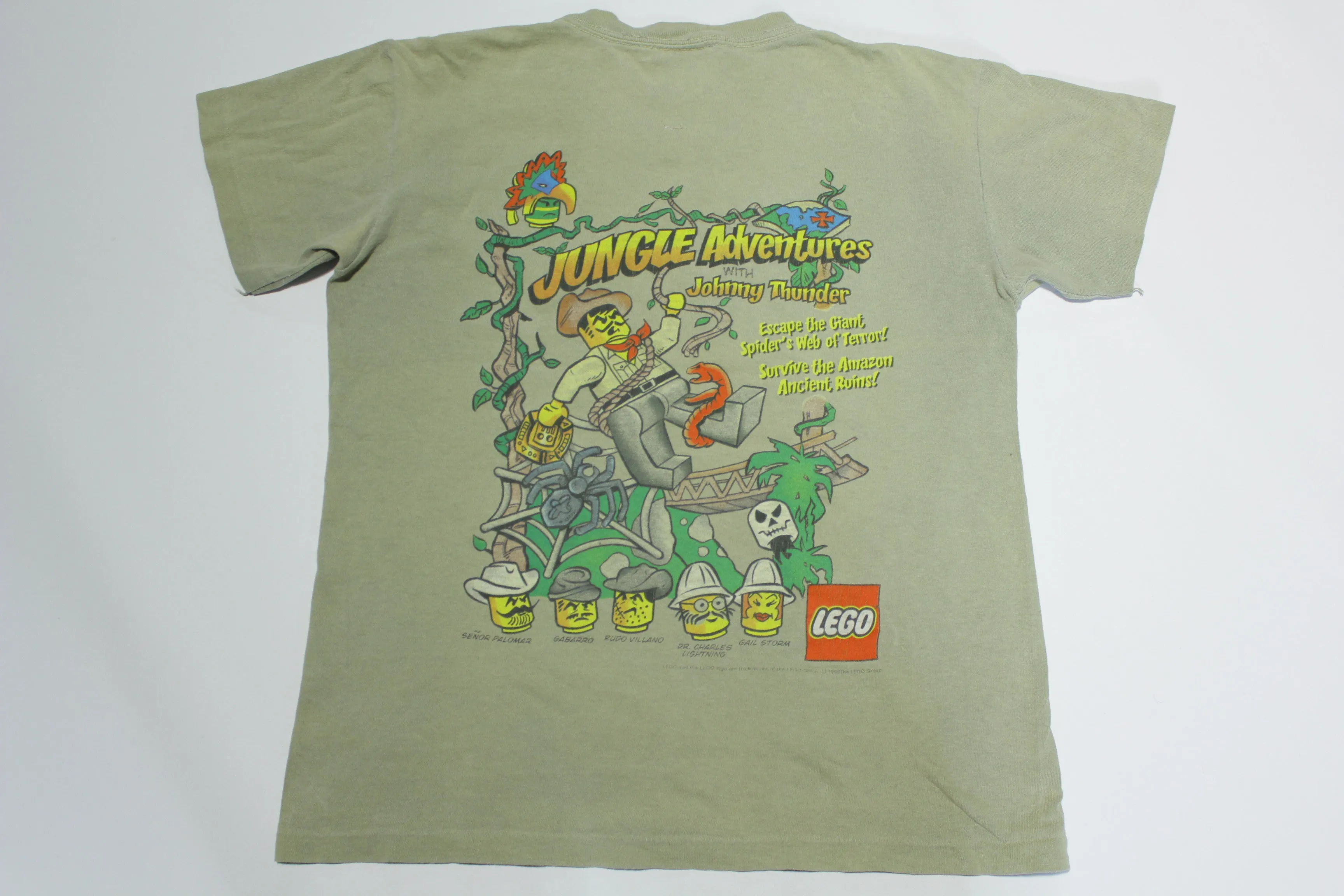 Lego Vintage 1998 Jungle Adventures w/ Johnny Thunder 90's Licensed Character T-Shirt