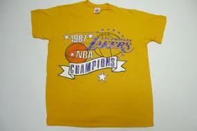 Los Angeles Lakers Vintage 1987 Finals Champions 80's Logo 7 Single Stitch USA T-Shirt