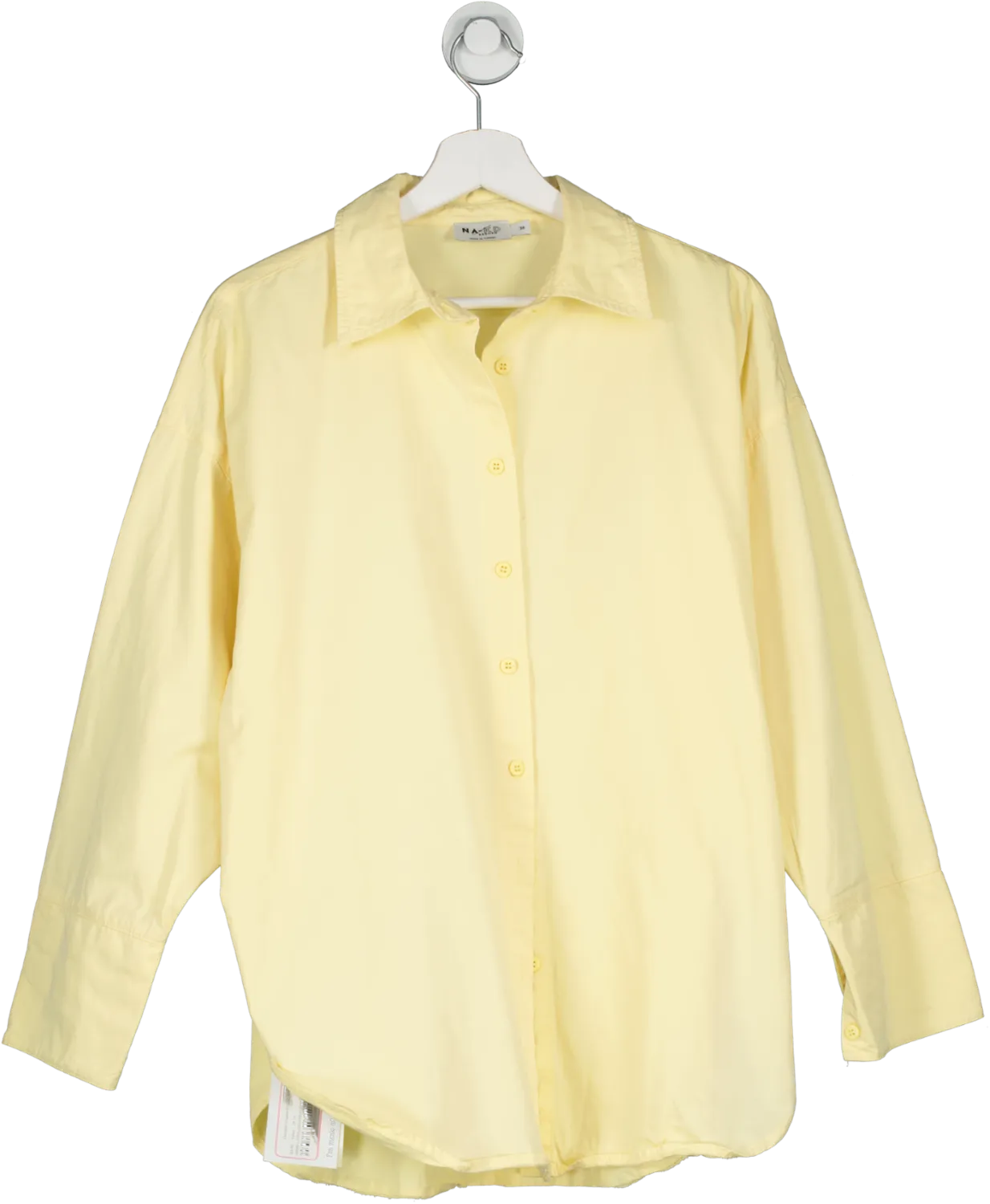 NA-KD Yellow Oversized Dropped Shoulder Shirt UK 10