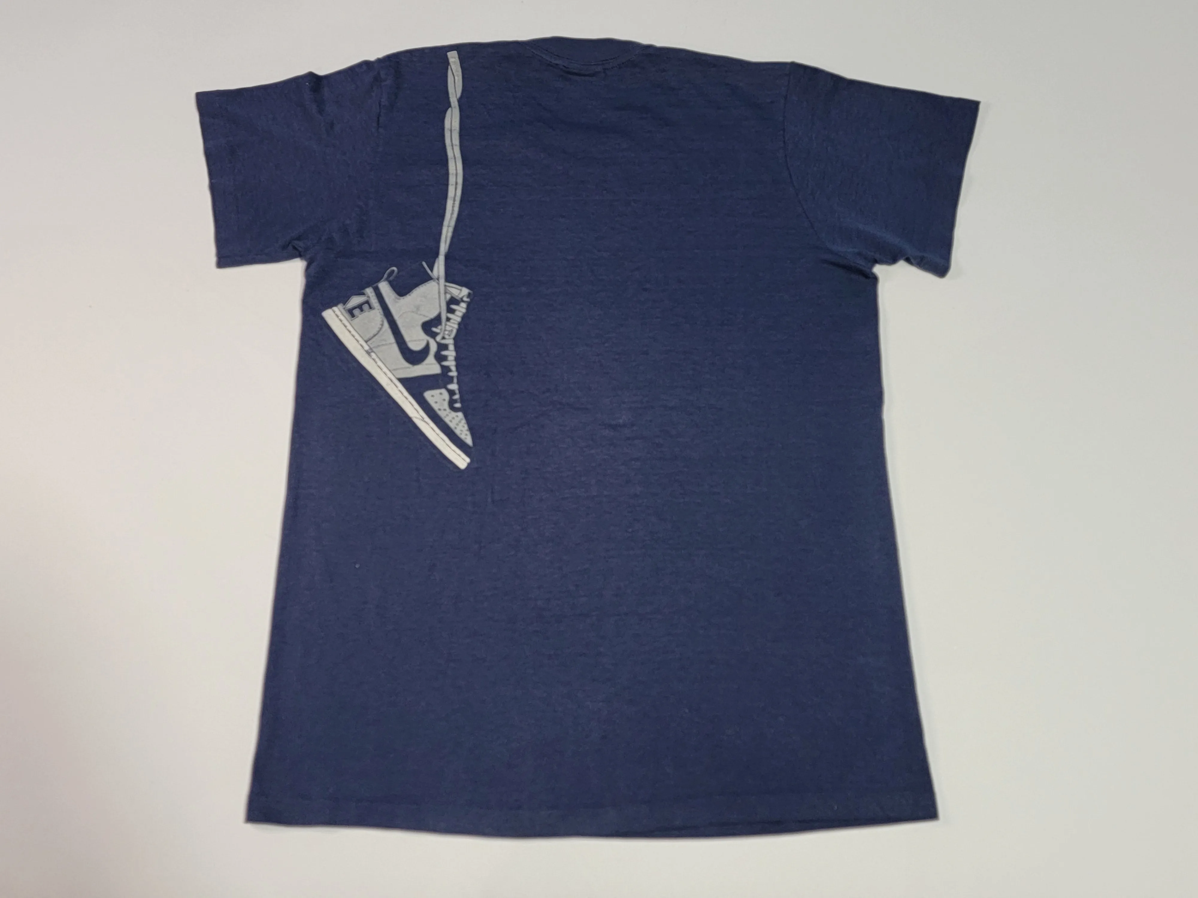 Nike Vintage 80's Over The Shoulder Jordan Laced Blue Tag 1985 USA Made Single Stitch T-Shirt