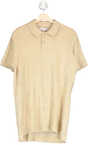 Orlebar Brown Beige Terry Towelling Polo Shirt UK M