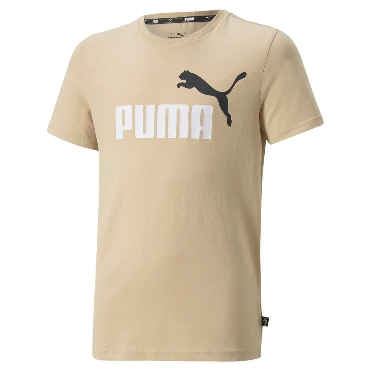 PUMA JUNIOR ESSENTIALS  TWO-TONE LOGO BEIGE TEE