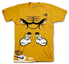 Retro 1 Yellow Ochre Shirt - Raging Face - Ochre