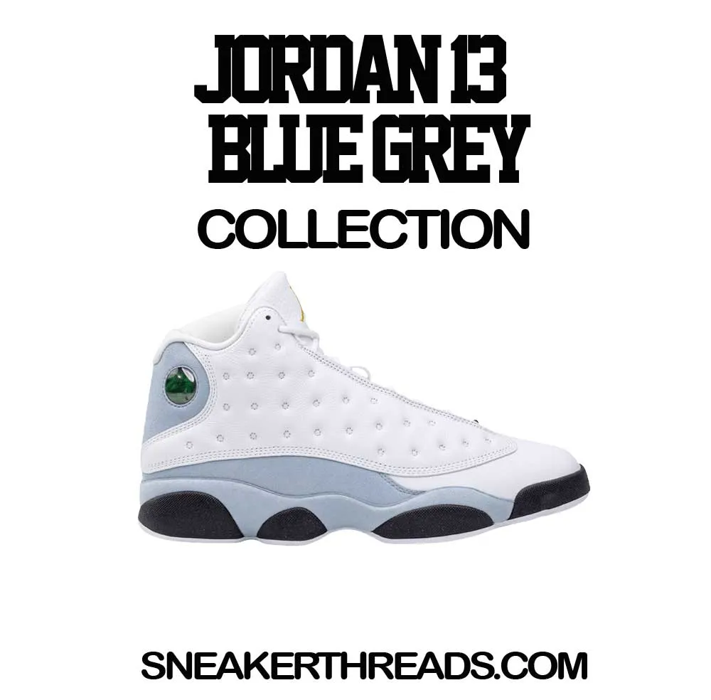 Retro 13 Blue Grey Shirt - Self Made - White