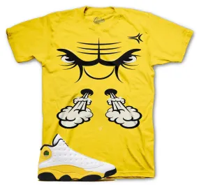 Retro 13 Del Sol Shirt - Raging Face - Yellow