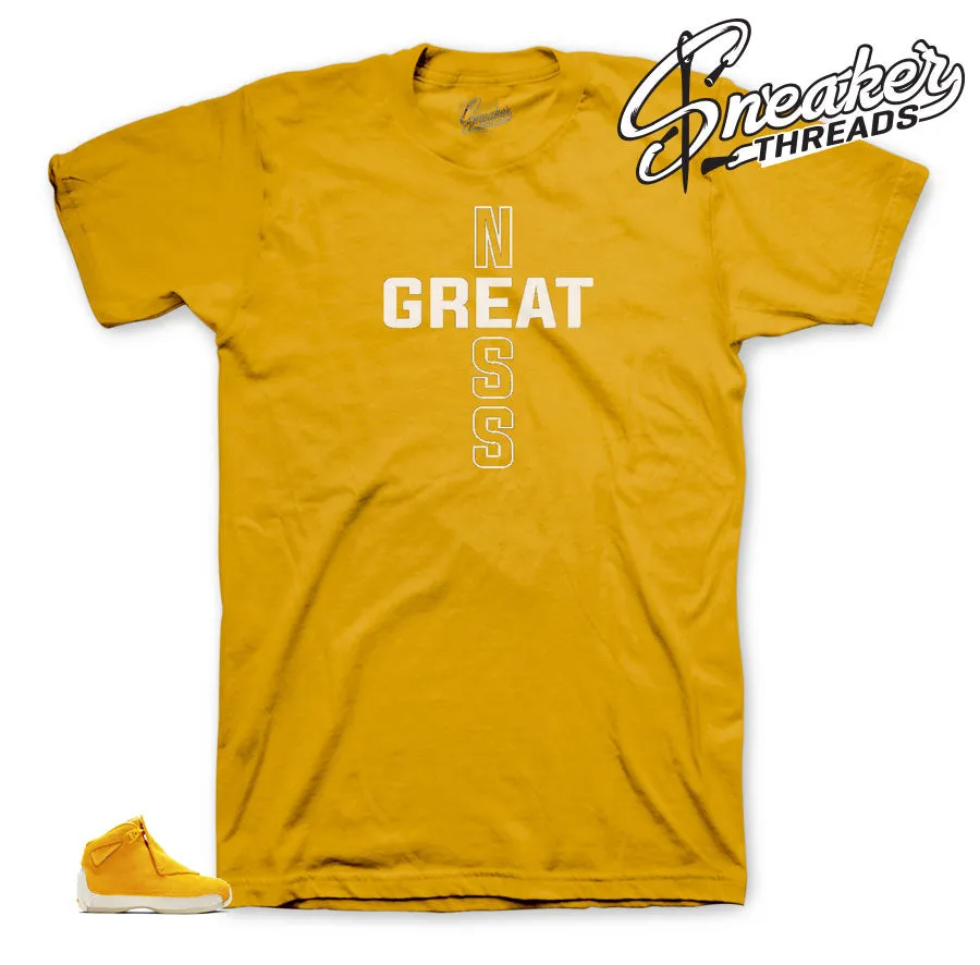 Retro 18 Yellow Suede Greatness Cross Shirt