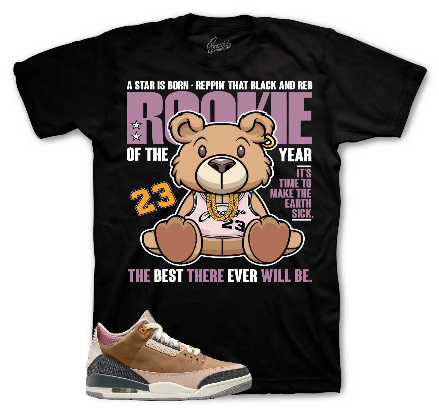 Retro 3 Archaeo Brown Rookie Bear Shirt