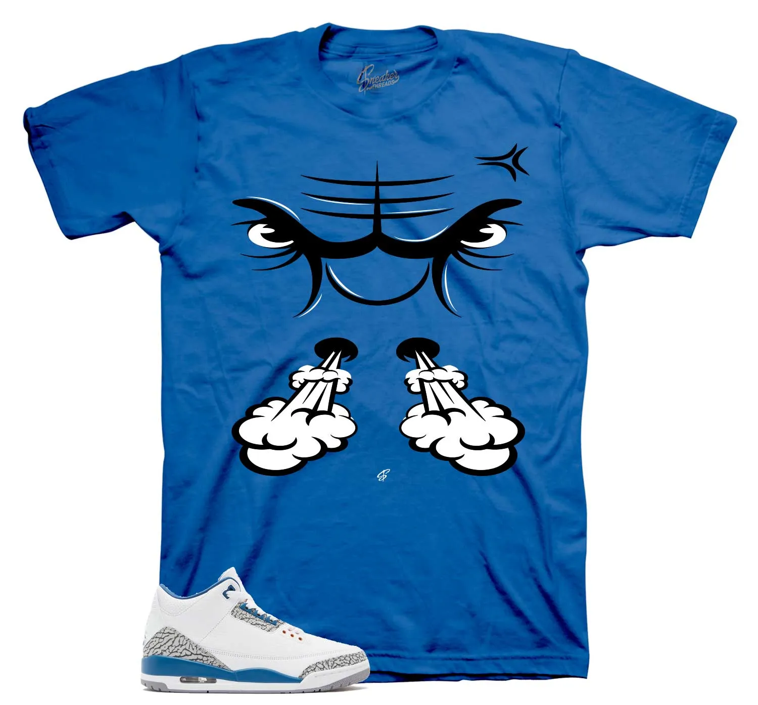 Retro 3 Wizards Shirt - Raging Face - True Blue