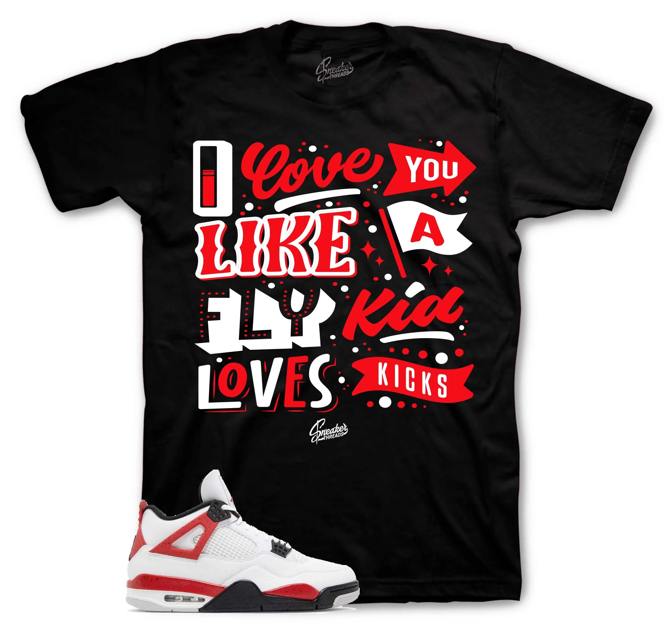 Retro 4 Red Cement Love Kicks Shirt