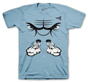 Retro 5 Bluebird Shirt - Raging Face - Light Blue